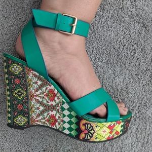 Fun and vibrant platform sandals